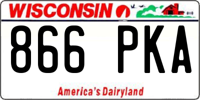 WI license plate 866PKA