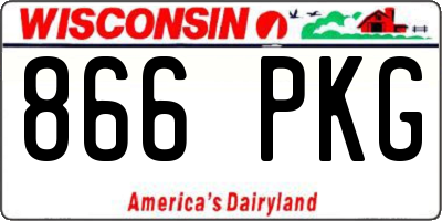 WI license plate 866PKG