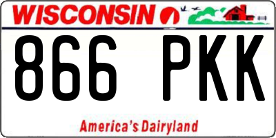 WI license plate 866PKK