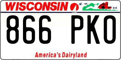 WI license plate 866PKO