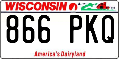 WI license plate 866PKQ