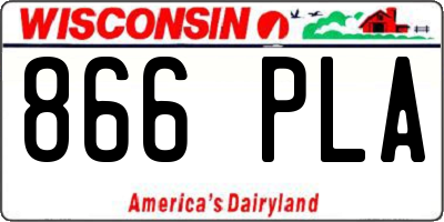 WI license plate 866PLA