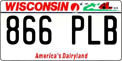 WI license plate 866PLB