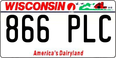 WI license plate 866PLC