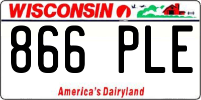 WI license plate 866PLE