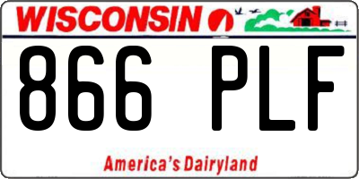 WI license plate 866PLF