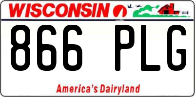 WI license plate 866PLG