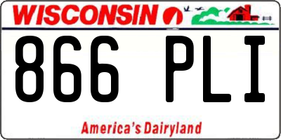 WI license plate 866PLI