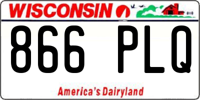 WI license plate 866PLQ