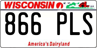 WI license plate 866PLS