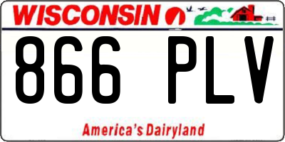 WI license plate 866PLV