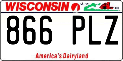 WI license plate 866PLZ