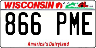 WI license plate 866PME