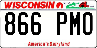 WI license plate 866PMO