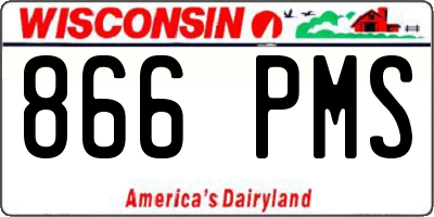 WI license plate 866PMS