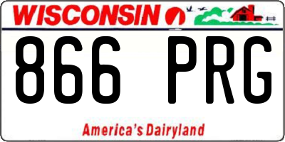 WI license plate 866PRG