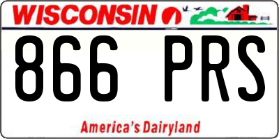 WI license plate 866PRS