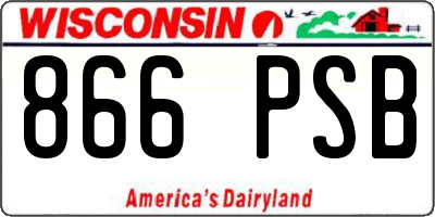 WI license plate 866PSB