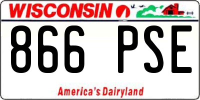 WI license plate 866PSE