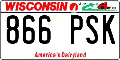 WI license plate 866PSK