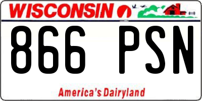 WI license plate 866PSN