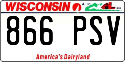 WI license plate 866PSV