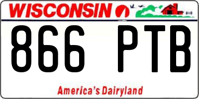 WI license plate 866PTB
