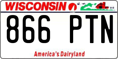WI license plate 866PTN