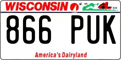 WI license plate 866PUK