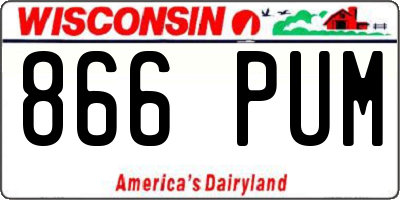 WI license plate 866PUM