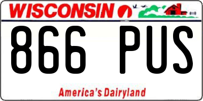 WI license plate 866PUS
