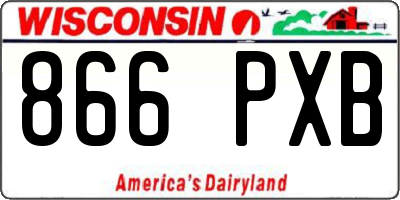 WI license plate 866PXB