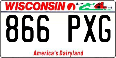 WI license plate 866PXG