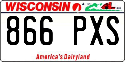WI license plate 866PXS