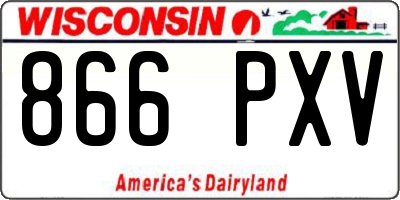 WI license plate 866PXV