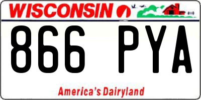 WI license plate 866PYA