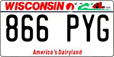 WI license plate 866PYG