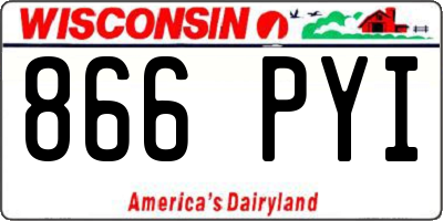 WI license plate 866PYI