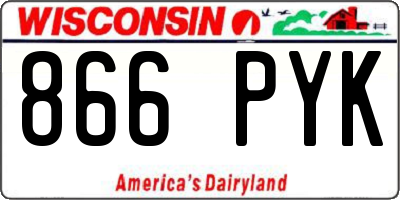 WI license plate 866PYK