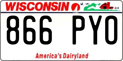 WI license plate 866PYO