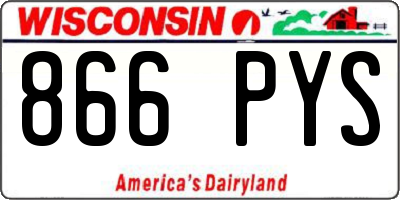 WI license plate 866PYS