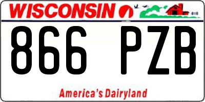 WI license plate 866PZB