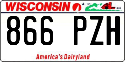 WI license plate 866PZH