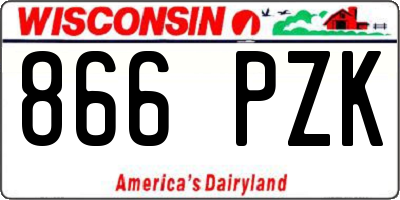 WI license plate 866PZK