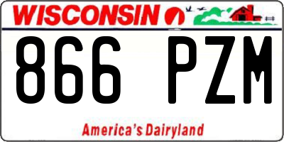 WI license plate 866PZM