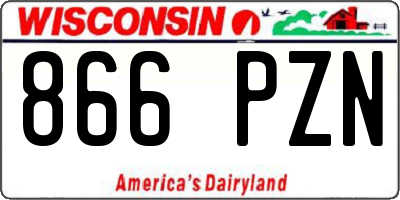 WI license plate 866PZN