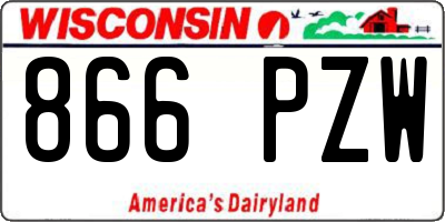 WI license plate 866PZW