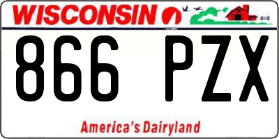 WI license plate 866PZX