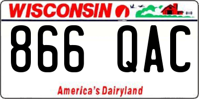 WI license plate 866QAC