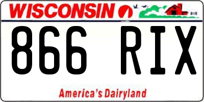 WI license plate 866RIX